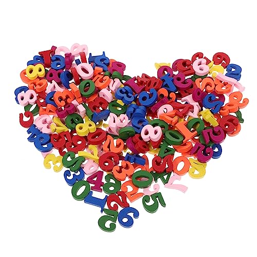 Ciieeo 200 Stück Teiliges Bunte Holzzahlen Langlebige Holzdeko für DIY Handwerk Kreative Zahlen zur Schreibtisch und Partydekoration Abgerundete Kanten Kratzfest Vielseitig Einsetzbar von Ciieeo
