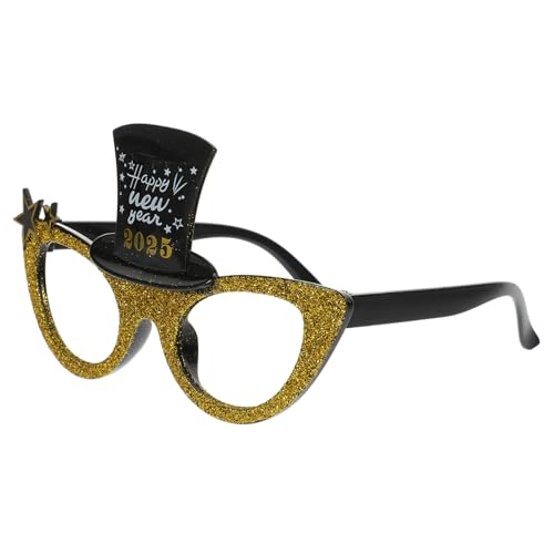 Ciieeo 2025 überdimensioniert Erwachsene Neujahrsparty-Brillen Trendy Party-Brillengestell Party-Brillen- Partygeschenke für das neue Jahr Anzahl Brillen Stk Golden von Ciieeo