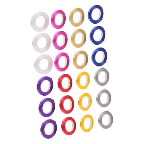 Ciieeo 24 Rollen Kreatives Curling Ribbon für Bastelarbeiten Hochzeits und Party Deko Teiliges Farben Weiß Gold Silber Rot Blau Gelb Robustes und Weiches Material für Vielseitige von Ciieeo