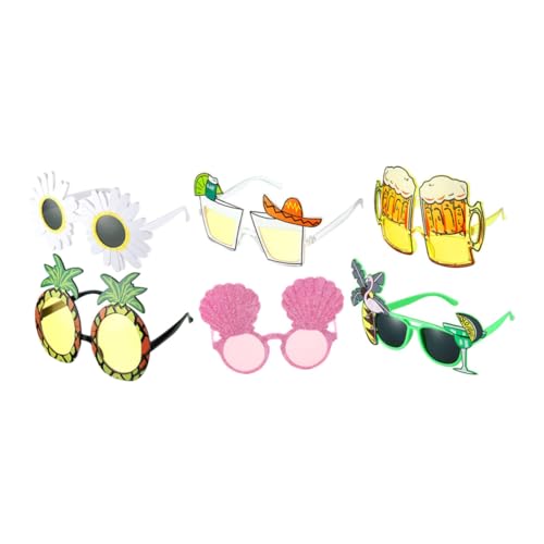Ciieeo 24 Stk Hawaiianisches Spielzeug Sonnenbrille mit Palmenmuster Foto Bier halloween brillen leuchtbrillen Dekor Gläser Kostümbrille Kostümzubehör Strand Requisiten Weinglas schmücken von Ciieeo