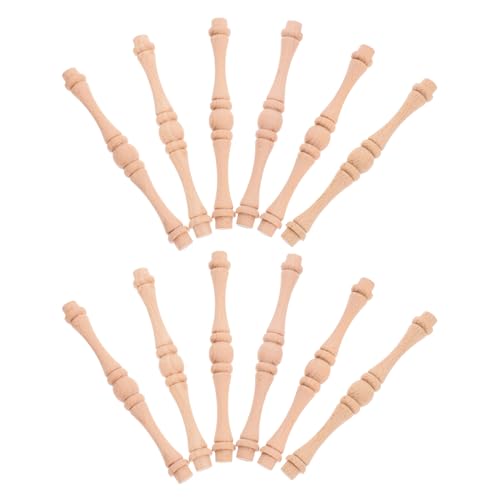 Ciieeo 25 Stück Holzbaluster Unbemalt Gourd-form Dekorative Massivholzspindeln für Möbel Treppen Geländer Schrank Weinregal DIY Holzverzierung Langlebig von Ciieeo