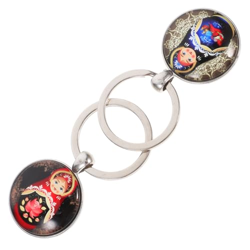 Ciieeo 2Stücke Russische Nesting Puppen Schlüsselanhänger Dekorative Anhänger Bunte Schlüsselanhänger für Taschen und Rucksäcke Partygeschenk von Ciieeo