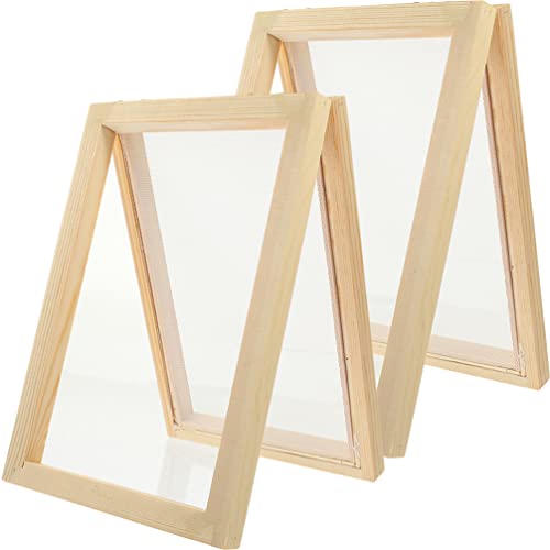 Ciieeo 2er-Set Holzrahmen zur Papierherstellung, Siebdruckrahmen für DIY-Papierbastelei, 18 x 12,5 cm, Khaki von Ciieeo