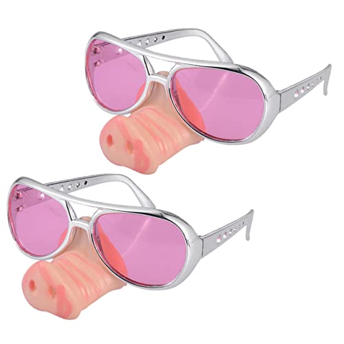 Ciieeo 2st Lustige Brille Brillen Für Fotoautomaten Kostümbrille Nase Verkleiden Brille Partybrille Requisiten Für Halloween-brillen Selife Props Brille Bilden Gläser Kind von Ciieeo