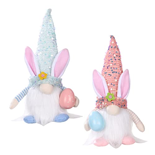 Ciieeo 2stücke Teiliges Leuchtendes Osterhasen GNOME Puppen Dekofigur Mit Licht Für Frühlingsfeiern Tisch Und Wohnraumdekoration Hautfreundliches Material von Ciieeo