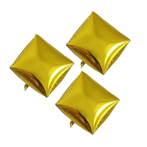 Ciieeo 3 Stück Aluminium Folienballons Quadratischer Form Goldene Hochzeits und Partydekoration für Geburtstagsfeiern und Feste von Ciieeo