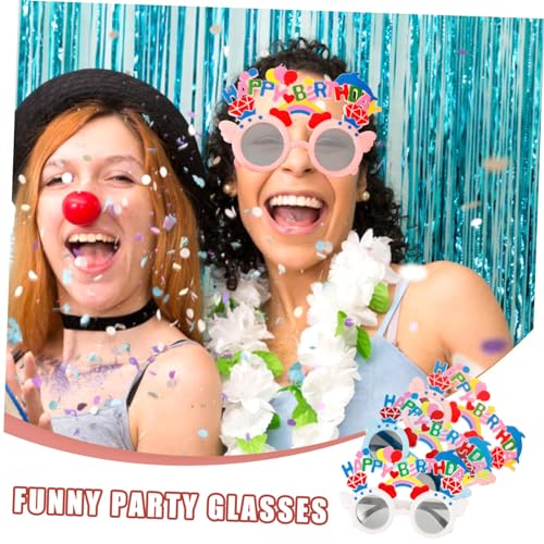 Ciieeo 3 Stück Geburtstagsbrillen aus Abs Bunte Leichte Partybrillen mit Lustigen Designs Kreative Fotorequisiten für Geburtstagsfeiern Tragbar und Robust für Familie und Freunde von Ciieeo