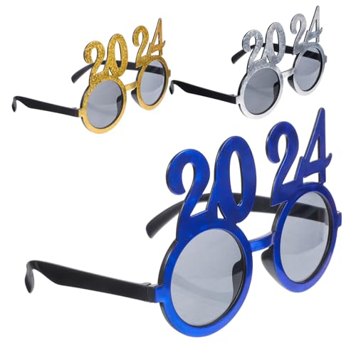 Ciieeo 3 Stück Lustige Year Brillen Partyaccessoire und Fotorequisite für Unvergessliche Feiern und Bequeme Brille für Erwachsene für Silvester und Partys von Ciieeo