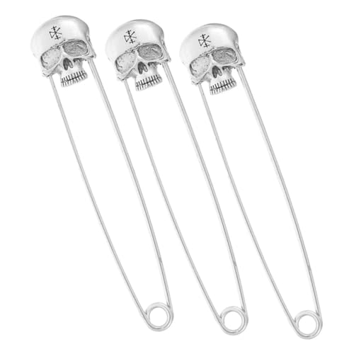 Ciieeo 3 Stück -broschennadeln, Universelle Metallschädel-nadeln Für Pullover, Schals, Hemden, Partygeschenke, Metallschädel-dekoration, Kleidung, Sicherheitsnadeln Ciieeo 3 Stück -broschennadeln, Universelle Metallschädel-nadeln Für Pullover, Schals, Hemden, Partygeschenke, Metallschädel-dekoration, Kleidung, Sicherheitsnadeln von Ciieeo