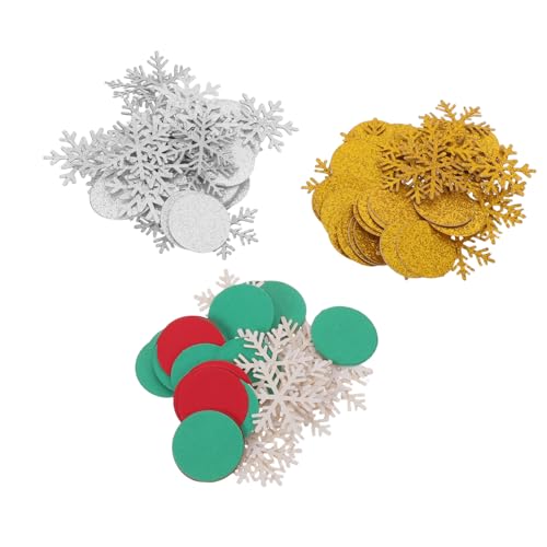 Ciieeo 300 Stück Schneeflocken Konfetti Festliche Weihnachts Streudeko aus Glänzendem Papier in Rot Grün Gold und Silber Vielseitig für Party Tischdekoration Dessertstation und Ciieeo 300 Stück Schneeflocken Konfetti Festliche Weihnachts Streudeko aus Glänzendem Papier in Rot Grün Gold und Silber Vielseitig für Party Tischdekoration Dessertstation und von Ciieeo