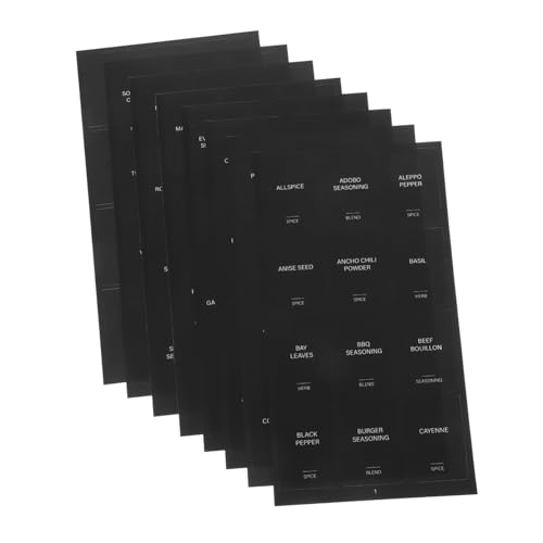 Ciieeo 32 Stück Aufkleber Für Gewürzflaschen Gewürzetikett Gewürzglas-speisekammeretiketten Für Behälter Etiketten Für Gewürzaufkleber Gewürzflaschenaufkleber Black Synthetisches Papier von Ciieeo