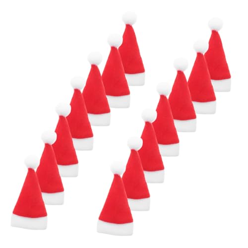 Ciieeo 36 Stück Teiliges Mini Weihnachtsmann Hüte aus Atmungsaktivem Flanell Vielseitige Besteckhalter und Weinflaschen-hauben Kleine Rote Nikolausmützen für Festliche Tischdekoration und Ciieeo 36 Stück Teiliges Mini Weihnachtsmann Hüte aus Atmungsaktivem Flanell Vielseitige Besteckhalter und Weinflaschen-hauben Kleine Rote Nikolausmützen für Festliche Tischdekoration und von Ciieeo