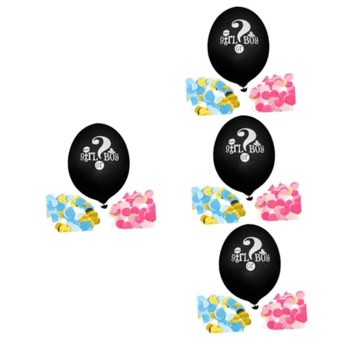 Ciieeo 4 Sätze Geschlecht Offenbaren Ideen Konfetti-geschlechtsballons Geschlecht Enthüllen Hintergrundstütze Ballon Für Jungen Oder Mädchen Konfetti-ballon Geschenk Emulsion von Ciieeo