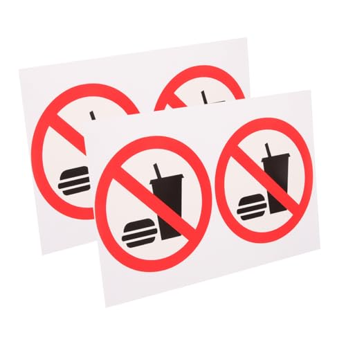 Ciieeo 4 Stück Aufkleber „Essen Oder Trinken Verboten“ Bürodekor Etikett Warnetiketten Aufkleber „Kein Essen Oder Trinken Erlaubt“ Schild „Kein Essen Und Trinken“ Klares von Ciieeo
