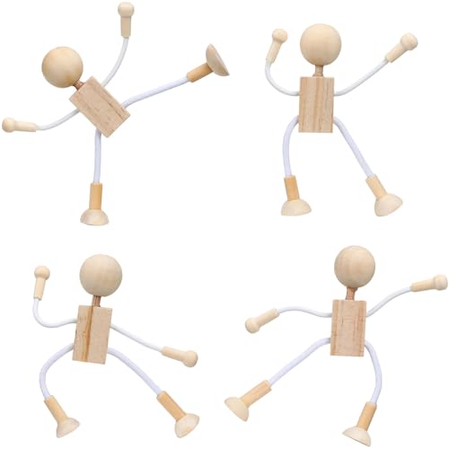 Ciieeo 4 Stück DIY Unvollendete Holzpuppen Roboter Spielzeug Pädagogische Bastelsets Kinder Bemalte Figuren für Wohnkultur Ciieeo 4 Stück DIY Unvollendete Holzpuppen Roboter Spielzeug Pädagogische Bastelsets Kinder Bemalte Figuren für Wohnkultur von Ciieeo