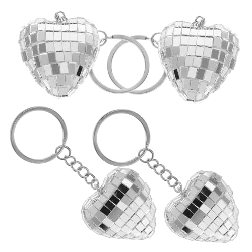 Ciieeo 4 Stück Herzförmiger Disco Schlüsselanhänger Silber Kompakt Tragbar Anhänger Charm Modisches Accessoire für Party Dekoration und Alltag Ciieeo 4 Stück Herzförmiger Disco Schlüsselanhänger Silber Kompakt Tragbar Anhänger Charm Modisches Accessoire für Party Dekoration und Alltag von Ciieeo