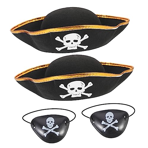 Ciieeo 4 Stück Hut des Piratenkapitäns Cosplay Partyhüte für schwarzer Piratenhut Patch chaps piratin hut Piratenhüte und Augenklappen Kostümzubehör für Herren Stoff Black Ciieeo 4 Stück Hut des Piratenkapitäns Cosplay Partyhüte für schwarzer Piratenhut Patch chaps piratin hut Piratenhüte und Augenklappen Kostümzubehör für Herren Stoff Black von Ciieeo