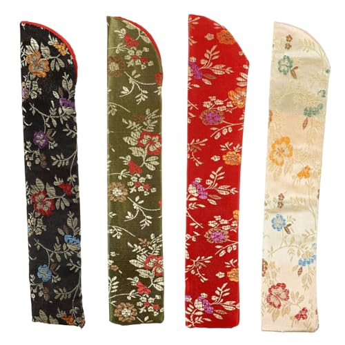 Ciieeo 4 Stück Japanischer Faltfächer Schutzbeutel Leichte Tragbare Handfächer Hüllen mit Japanischem Design Stofftaschen für Geschenkverpackung für Hochzeit Geburtstag von Ciieeo