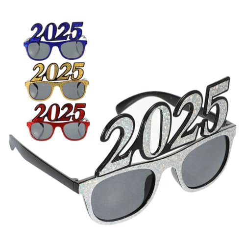 Ciieeo 4 Stück Neujahrsbrille mit Glitzer Rahmen Lustige Partybrillen für Silvesterfeiern Leichte und Brille für Festliche Anlässe Ciieeo 4 Stück Neujahrsbrille mit Glitzer Rahmen Lustige Partybrillen für Silvesterfeiern Leichte und Brille für Festliche Anlässe von Ciieeo