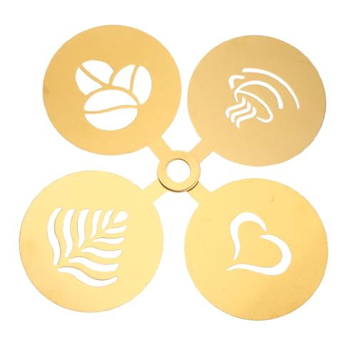 Ciieeo 4 Stück Teiliges Edelstahl Cappuccino Dekorationsschablonen mit Aufhängeloch für Latte Art Kuchen Kekse und Haferflocken Verzierung Wiederverwendbare Kaffee Schablonen für Ciieeo 4 Stück Teiliges Edelstahl Cappuccino Dekorationsschablonen mit Aufhängeloch für Latte Art Kuchen Kekse und Haferflocken Verzierung Wiederverwendbare Kaffee Schablonen für von Ciieeo