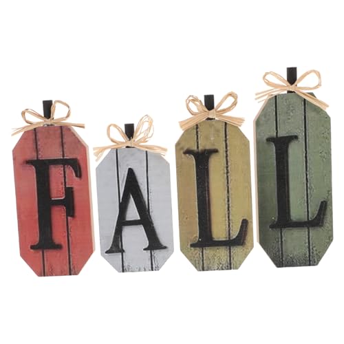 Ciieeo 4 Stück Teiliges Holz Dekorationsset für Thanksgiving Vintage Tischschild für Herbstfeiern Rustikale Bauernhaus Dekoration Gemütliches Wohnambiente für Wohnzimmer und Schlafzimmer von Ciieeo