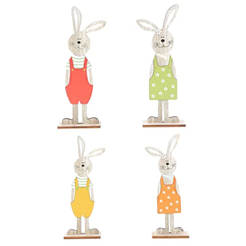 Ciieeo 4 Stücke Kreative Cosplay Decor Ostern Holz Handwerk Bunny Ornament Festival Schmuck Ostern Bunny Szene Decor von Ciieeo
