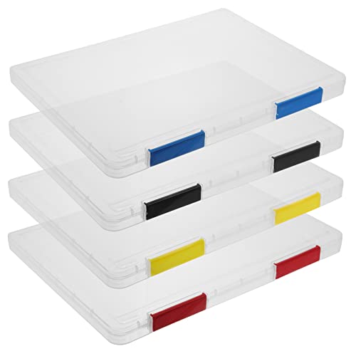 Ciieeo 4-Teilige Box Kunststoff-Aktenbox Transparente Organizer-Box Transparenter Schreibtischschutz Transparente A4-Aktenbox A4-Akten-Organizer-Box Akten-Organizer-Hülle von Ciieeo