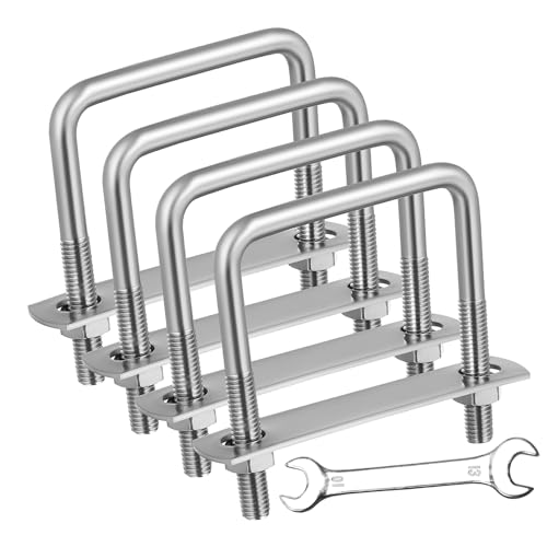 Ciieeo 4 Teiliger Schraubenschlüsselsatz U Klemmen Quadratischer U Bolzen Robuster U Bolzen Rostfreier U Bolzen Quadratische Gebogene U Bolzen Runde U Bolzen Bolzen Aus Metall von Ciieeo