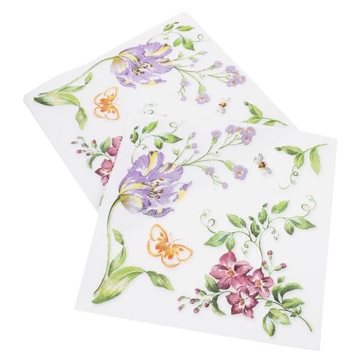 Ciieeo 40 Stück Farbige Gewebe Gemusterte Servietten personalisierte Servietten Party-Servietten-Dekore Taschentuch Schüttgut Partei Seidenpapier Party Serviette Reines Zellstoffpapier von Ciieeo