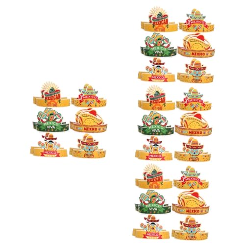 Ciieeo 48 Stk Karneval Papierhut Kinderkleid lustiger Hut mexikanische kostüme für männer Stirnband Kappen Fiesta-Hut Foto-Requisiten modisch Partyhut einstellen Dekorationen schmücken von Ciieeo