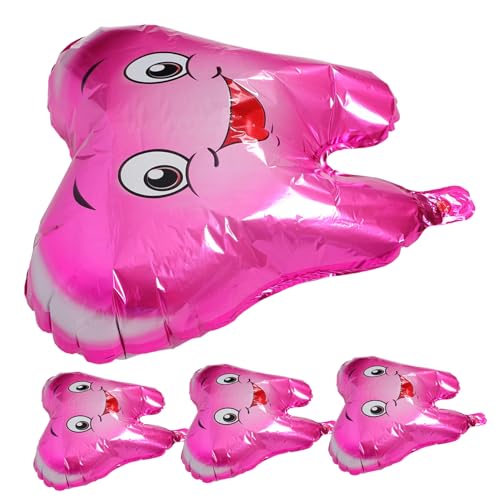 Ciieeo 4Stücke Shower Zähne Ballons Lustige Luftballons aus Aluminiumfolie Dekoration für Geburtstagsfeiern und Kinderpartys Langlebig und Sicher für Jede Feier von Ciieeo