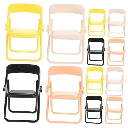 Ciieeo 5 Sätze Mini-Stuhl Miniatur-Stuhl-Requisite Stuhl Falten Winzige Möbel Miniaturmöbel Mini-möbelmodell Miniatur-stuhlmodell Mobiltelefonständer Pp 12 Stück * 5 von Ciieeo