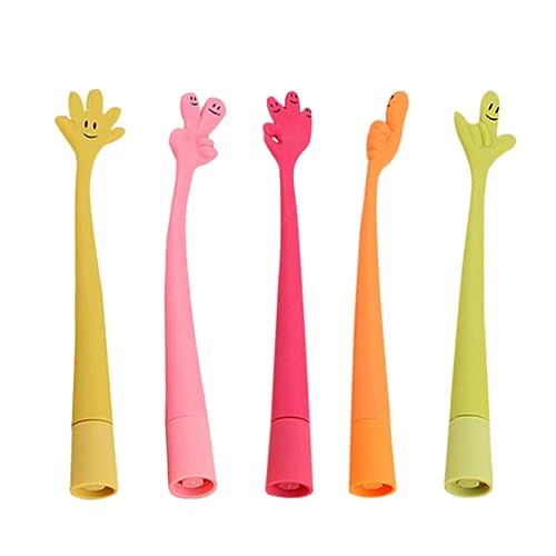 Ciieeo 5 Stk Kugelschreiber Schüler Stifte Feiner Punkt Druckstift Mit Feiner Spitze Schreibstift Biegbar Cartoon-stifte Süße Gesten Stifte Schreibwaren Mädchen Büro Stift Kind Plastik von Ciieeo