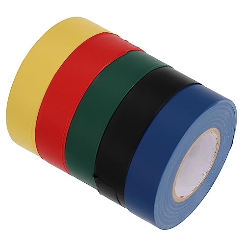 Ciieeo 5 Stück Isolierband klebrig für Klebeband Streifen Blau Vinyl Isoliertes hitzebeständiges Band Isolierbänder Isolierhülle Elektroband farbig Elektrobandwickel PVC von Ciieeo
