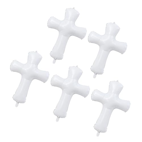 Ciieeo 5 Stück Taufballons Geburtstagskind Religiöser Folienballon Mittelstücke Für Die Babyparty Ballons Zur Taufe Folienballon Für Die Babyparty Großer Kreuzballon Aluminiumfolie Weiß von Ciieeo