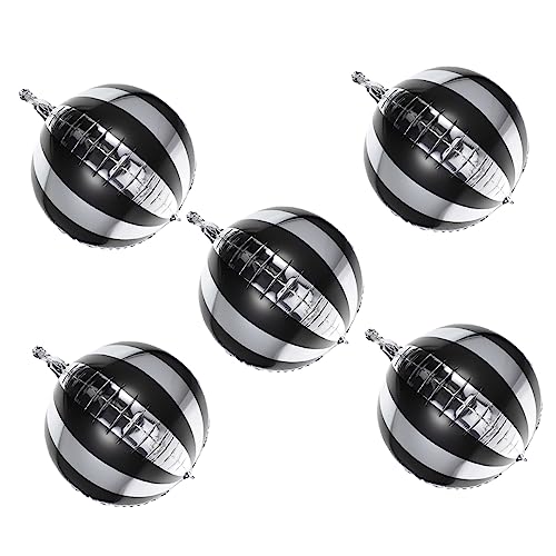 Ciieeo 5 Stück Teiliges Gestreifte Aluminiumfolie Rundballons Sphärische Metallic Ballons Strapazierfähig Geburtstags und Hochzeitsdeko Schwarze Streifen Partydeko Luftdicht Ciieeo 5 Stück Teiliges Gestreifte Aluminiumfolie Rundballons Sphärische Metallic Ballons Strapazierfähig Geburtstags und Hochzeitsdeko Schwarze Streifen Partydeko Luftdicht von Ciieeo