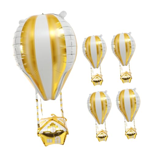 Ciieeo 5 Stück Teiliges Goldene Aluminiumfolie Heißluftballon Luftballons Dekorativ für Hochzeitsfeier Shower Geburtstag Einfach Aufzublasen als Partyhintergrund und Festliche Raumdeko Ciieeo 5 Stück Teiliges Goldene Aluminiumfolie Heißluftballon Luftballons Dekorativ für Hochzeitsfeier Shower Geburtstag Einfach Aufzublasen als Partyhintergrund und Festliche Raumdeko von Ciieeo
