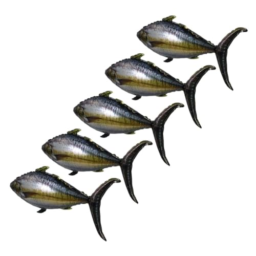 Ciieeo 5 Stück Teiliges Realistische Thunfisch Luftballons aus Aluminiumfolie Wiederverwendbare Partydeko für Meerestiere Geburtstage Lebendige Farben Detailgetreues Design für von Ciieeo