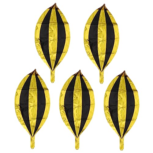 Ciieeo 5 Stück Teiliges Runde Gestreifte Aluminium Folienballons Metallic Geburtstags Heliumballons Sphärische Partydekoration für Hochzeit Geburtstag Festveranstaltungen Schwarz Gold von Ciieeo
