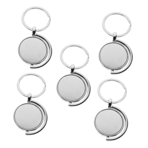 Ciieeo 5 Stück Teiliges Runder Metall-schlüsselanhänger für Sublimation Drehbar Hitzebeständig für Wärmeübertragung Langlebig und Vielseitig für Diy-schlüsselanhänger und Geschenkideen von Ciieeo