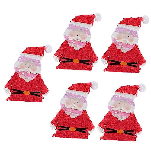 Ciieeo 5 Stück Weihnachts Pinata Weihnachtsdekorationen Für Den Außenbereich Süßigkeiten Pinata Dekor Weihnachten Weihnachtsmann Pinata Süßes Oder Saures Taschen Spielzeug Mini von Ciieeo