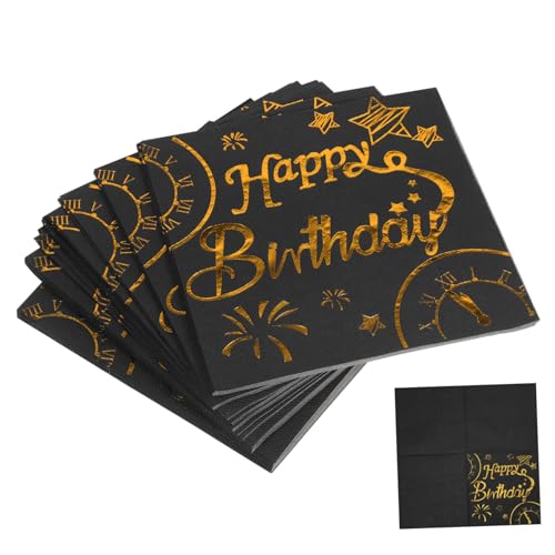 Ciieeo 50 Stück Geburtstagsserviette Alles Zum Geburtstag-cocktailservietten Glücklich Dekorativ Alles Zum Geburtstag Liefert Erwachsene Dekorationen Mädchen Groß Papier Schwarz Ciieeo 50 Stück Geburtstagsserviette Alles Zum Geburtstag-cocktailservietten Glücklich Dekorativ Alles Zum Geburtstag Liefert Erwachsene Dekorationen Mädchen Groß Papier Schwarz von Ciieeo