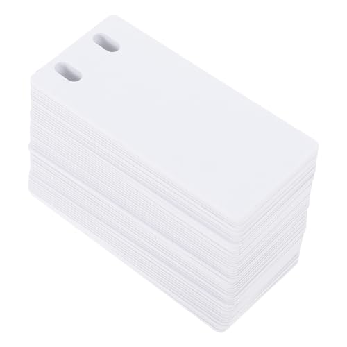 Ciieeo 50 Stück Kabel-Identifikationsschild leere Kabeletiketten Leere Tags Beschriftung der Kabelkennzeichnung Kabel -Tags Etiketten für Kabelnummern beschreibbare Kabelanhänger PVC Weiß von Ciieeo