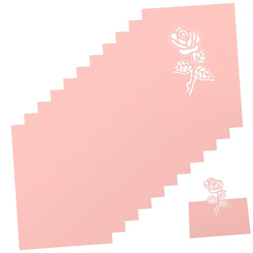 Ciieeo 50 Stück Perlmutt Rosa Tischkarten mit Rosenmuster Dekorative Namenskarten für Hochzeit Einsetzbar für Rustikale Vintage und Moderne Bankettdekorationen für Innen Außenbereich von Ciieeo