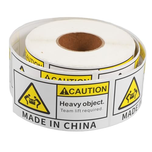 Ciieeo 500 Blatt Caution Overweight Labels Selbstklebende Warnetiketten für Transport und Versand Team Lift Erforderlich Hohe Sichtbarkeit und Belastbarkeit für Lager und von Ciieeo