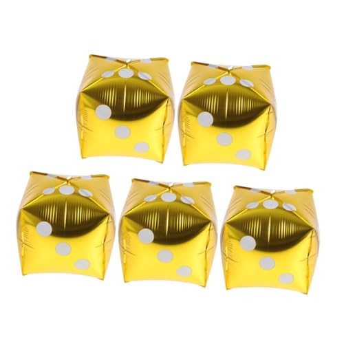 Ciieeo 5St Ballon Würfeldekorationen aufblasbare Würfel Pokerparty-Dekorationen Blase balloons balongas Partygeschenke Spielthema-Partydekorationen für Erwachsene Aluminiumfolie Golden Ciieeo 5St Ballon Würfeldekorationen aufblasbare Würfel Pokerparty-Dekorationen Blase balloons balongas Partygeschenke Spielthema-Partydekorationen für Erwachsene Aluminiumfolie Golden von Ciieeo