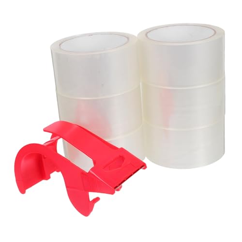 Ciieeo 6 Stück Beutelverschlussband Packband mit Abroller bewegliches Klebeband für Kartons Verpackungsmaterial durchsichtiges Versandklebeband Schifffahrtsbedarf Abs von Ciieeo