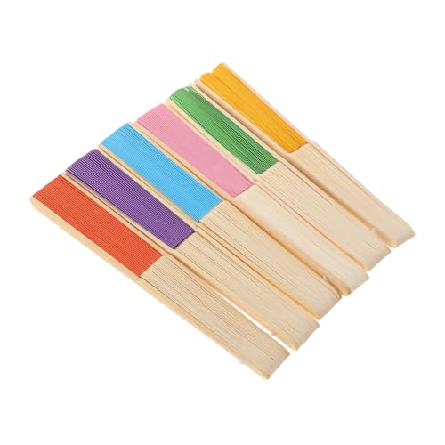 Ciieeo 6 Stück Bunte Papierfächer Leere Faltbare Handfächer für DIY Kunstprojekte Malen Partys und Outdoor Aktivitäten Kreative Bastelmaterialien von Ciieeo