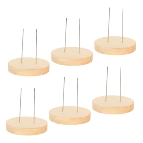 Ciieeo 6 Stück Holzbasis -Ornament Puppenfigurenständer Puppenbestand Puppenständer aus Filz Aufbewahrungsständer für Häkelpuppen Desktop-Display-Basis Puppenanzeigehalter Puppenhalter von Ciieeo