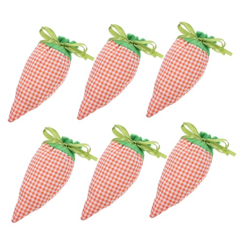 Ciieeo 6 Stück Karottenbündeltasche Besteckhalter Für Osterutensilien Hasen-leckerli-tasche Karottenförmige Geschenktüten Ostertüten Mit Kordelzug Schmuckkorb Bonbontüten Plüschstoffe von Ciieeo